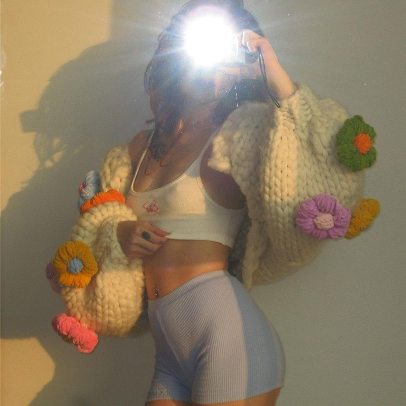 Cropped Chunky Knit Cardigan