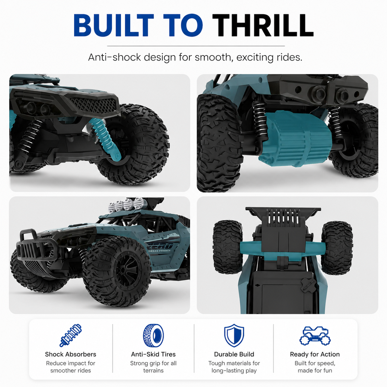 4WD RC Remote Control Monster Truck with 720P HD FPV Camera – 30 km/h