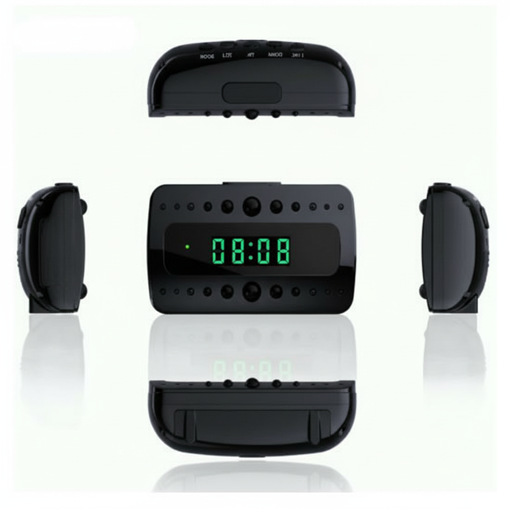 Full HD 1080P Hidden Camera Alarm Clock with IR Night Vision and Motion Detection