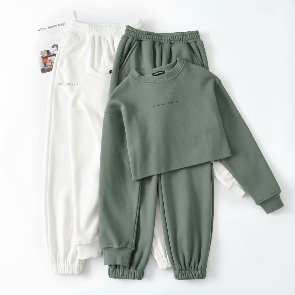 Women's Cropped Sweatshirt & Jogger Set