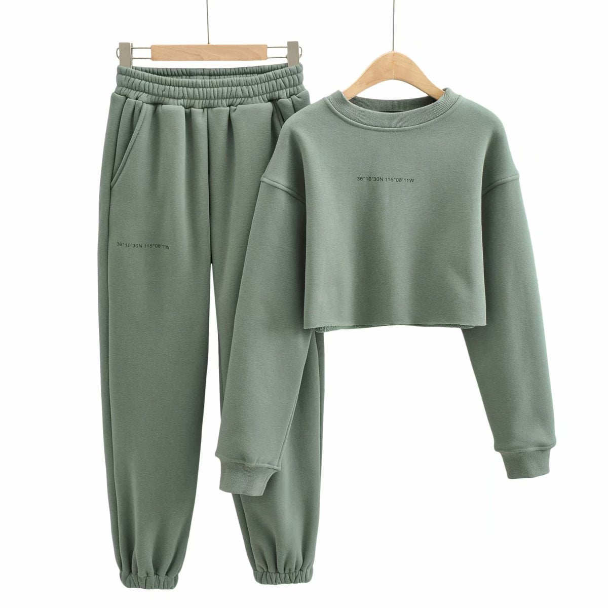 Women's Cropped Sweatshirt & Jogger Set