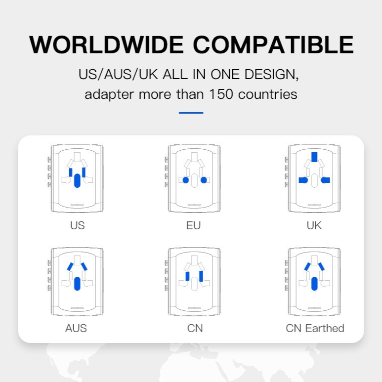 2500W Universal High-Power Travel Adapter