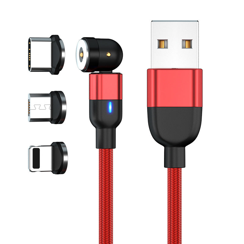 Rotate Magnetic Fast Charging Cable with Suction Heads for Android, Type-C, Apple