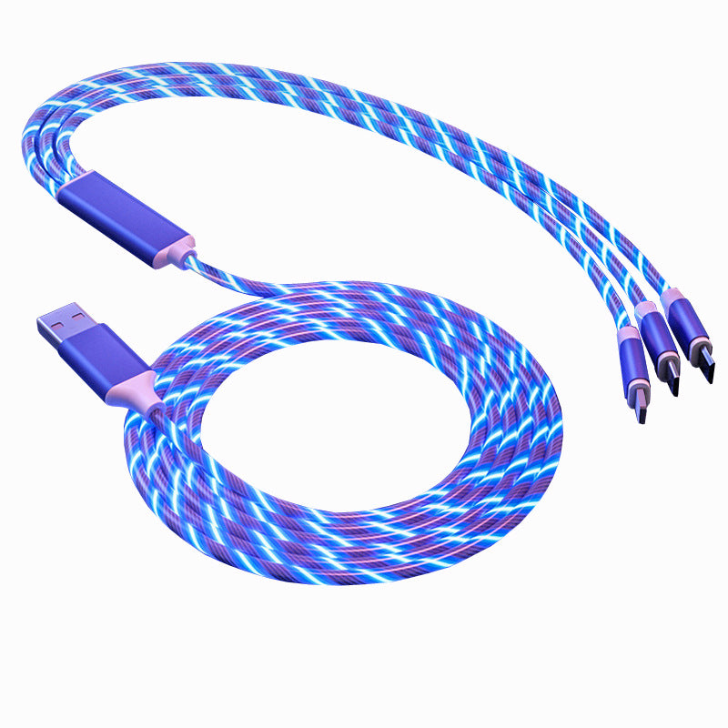 3-in-1 LED Light-Up Ultra-Fast Charging Cable for Type-C, Micro-USB and Lightning