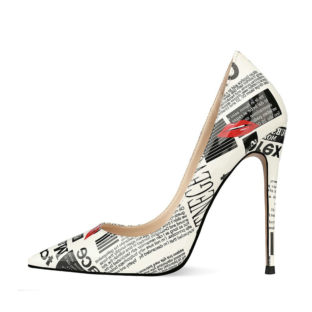 Graffiti Print Stiletto Heels