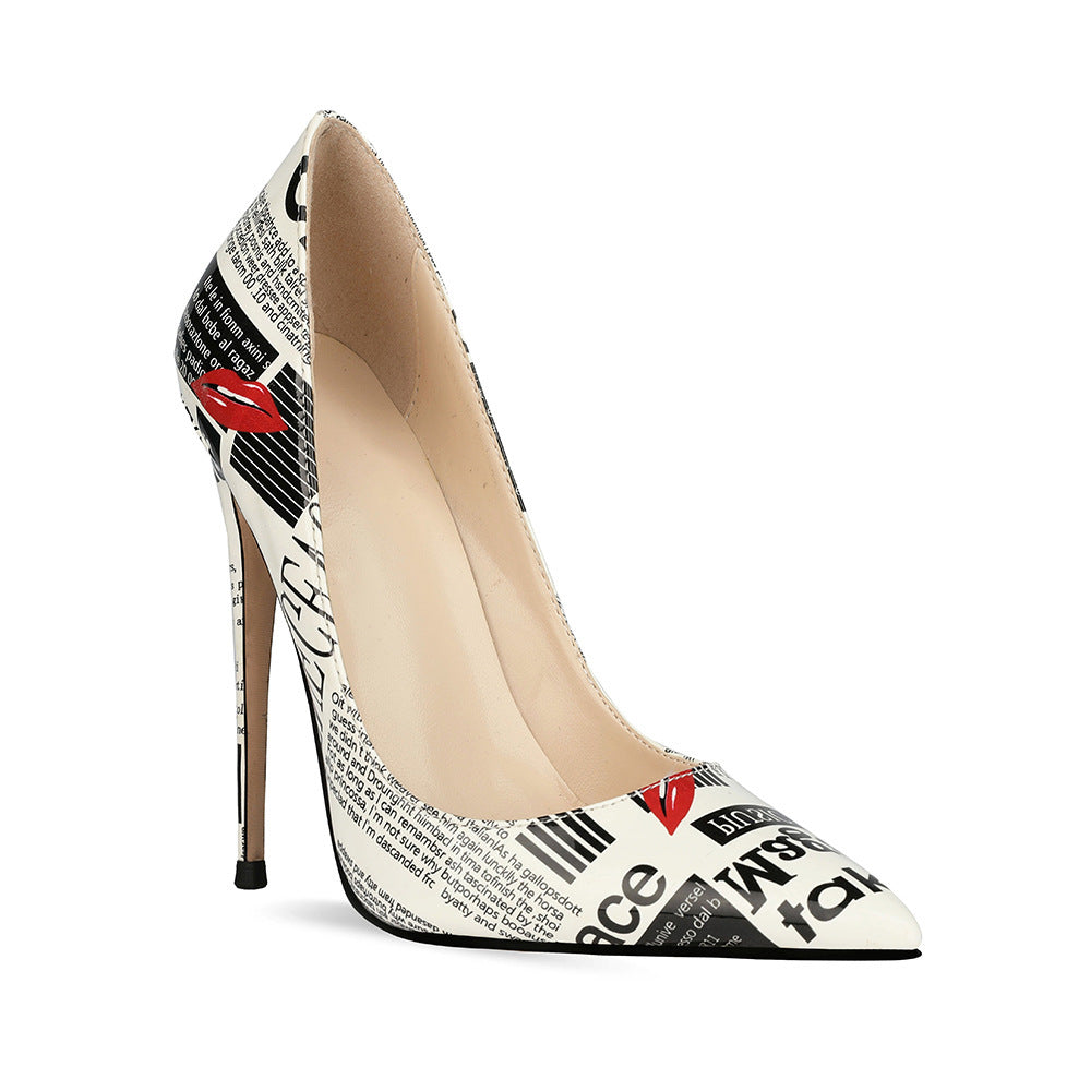 Graffiti Print Stiletto Heels
