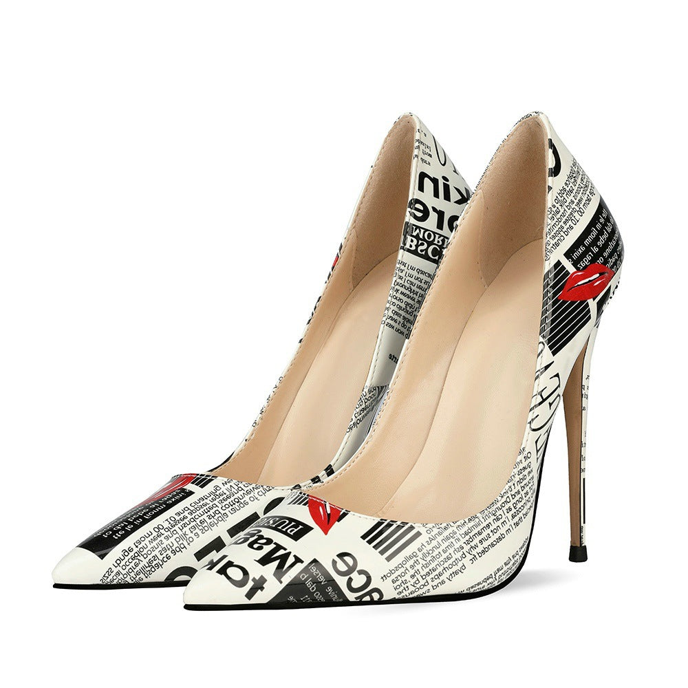Graffiti Print Stiletto Heels