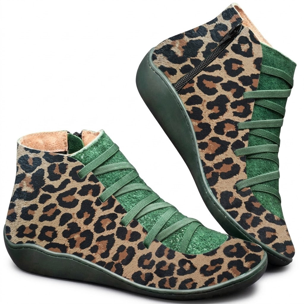 Women's Leopard Print Ankle Boots