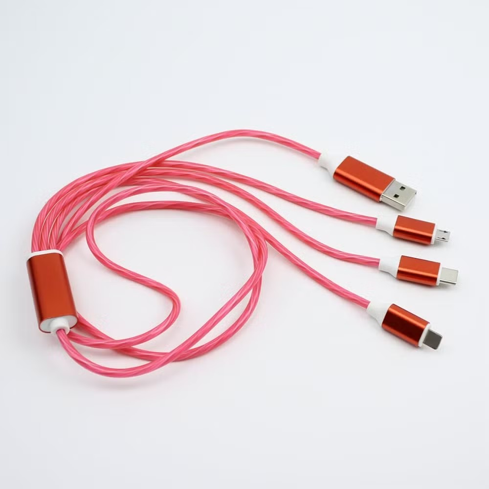 3-in-1 LED Light-Up Ultra-Fast Charging Cable for Type-C, Micro-USB and Lightning