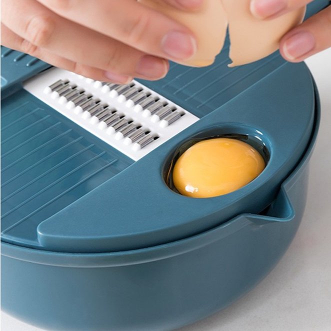 12-in-1 Multifunction Circular Slicer Set with Container Base/Strainer