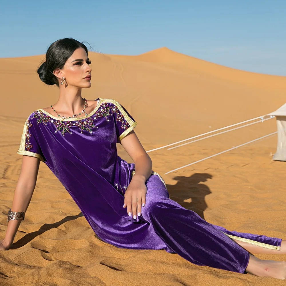 High Side-Slit Embroidered Abaya