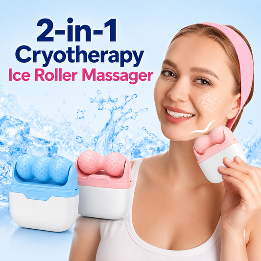 Dual-Head Cryotherapy Ice Roller Facial Massager