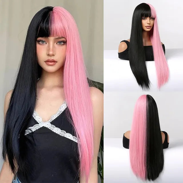 HAIRCUBE Long Straight Synthetic Hair Wigs