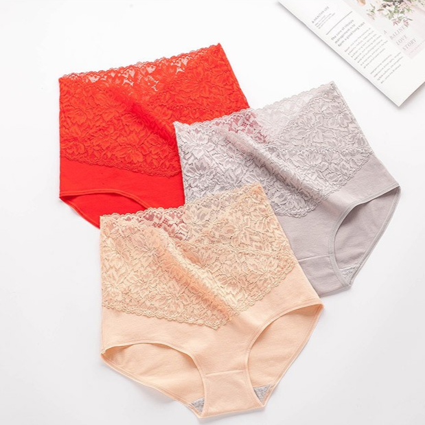 High-Waisted Seamless Lace Panties