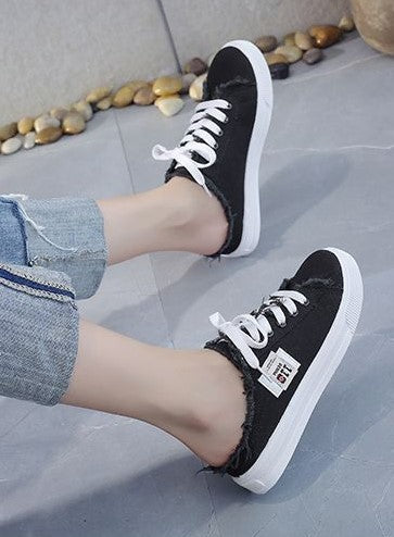 Canvas Slip-on Half Slipper Sneakers