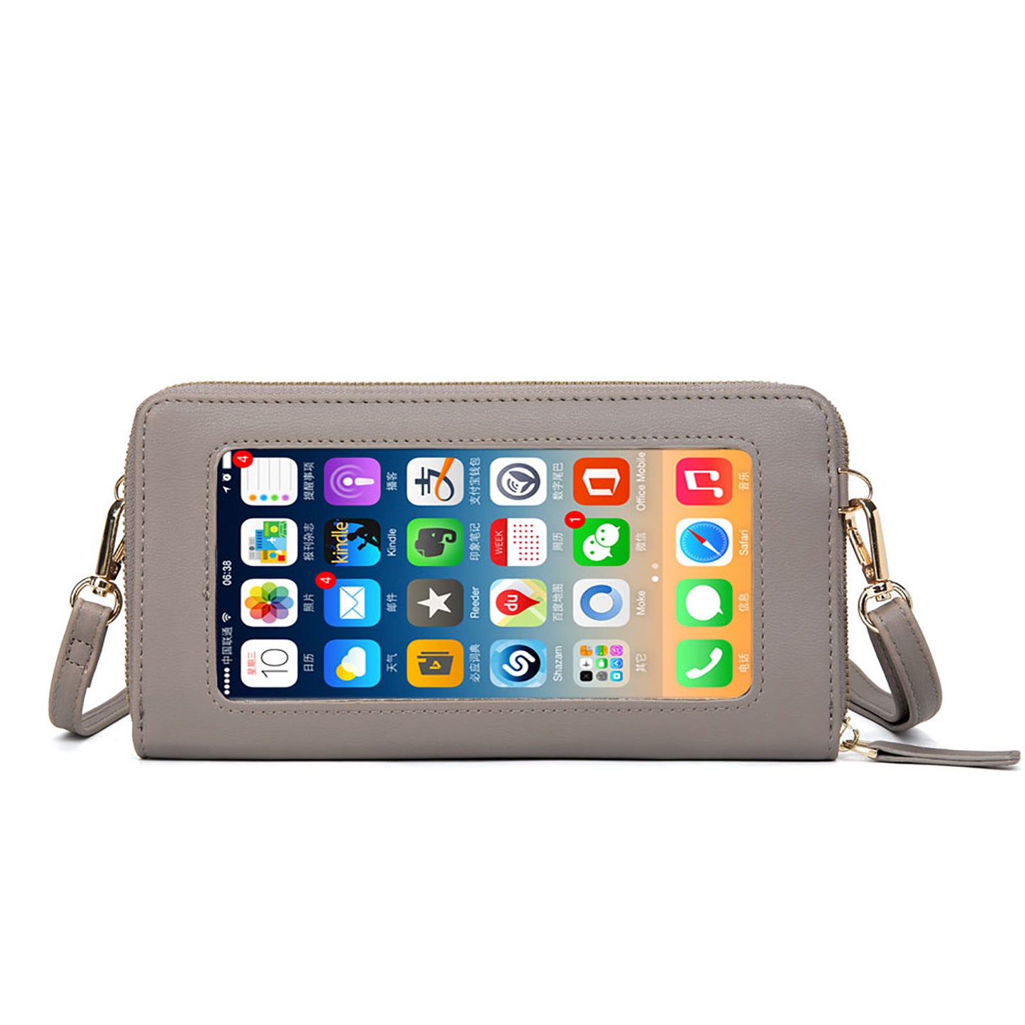 Touch-Screen Crossbody Mobile Phone Purse with RFID Anti-theft