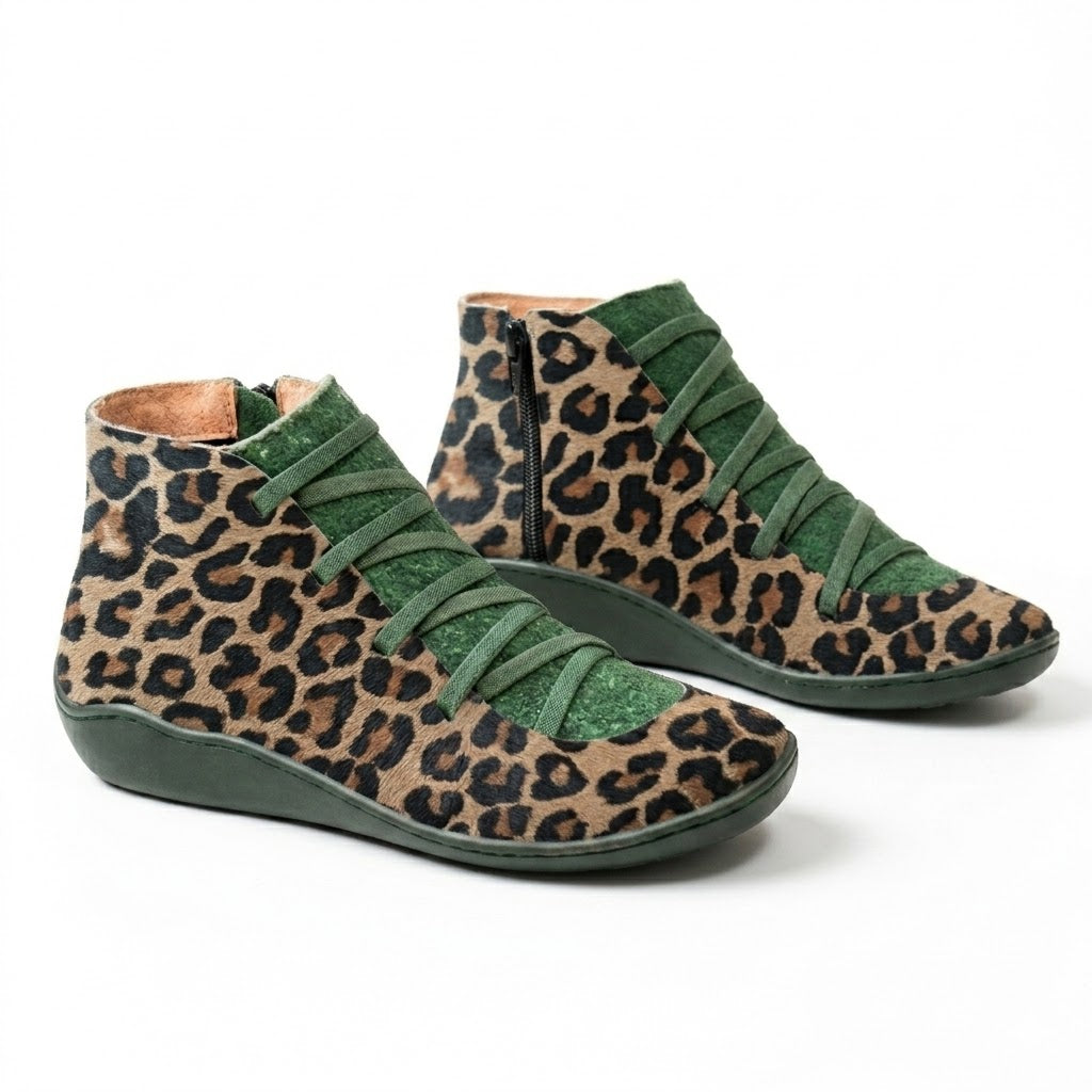 Women's Leopard Print Ankle Boots