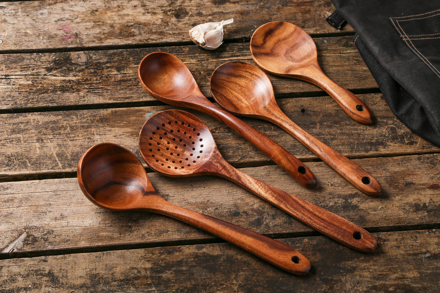 7-Piece Classic Wooden Kitchen Utensil Set