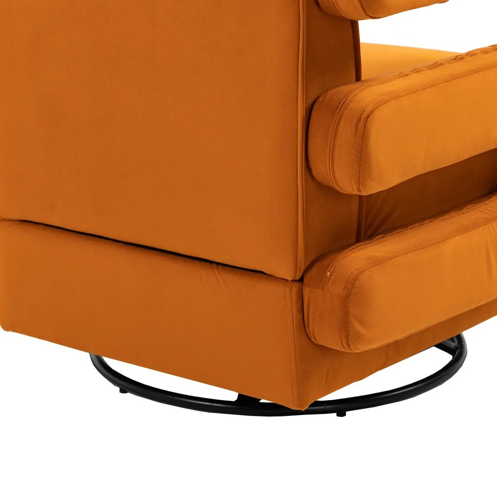 Luxury Tufted Velvet Accent Chair with Metal Frame