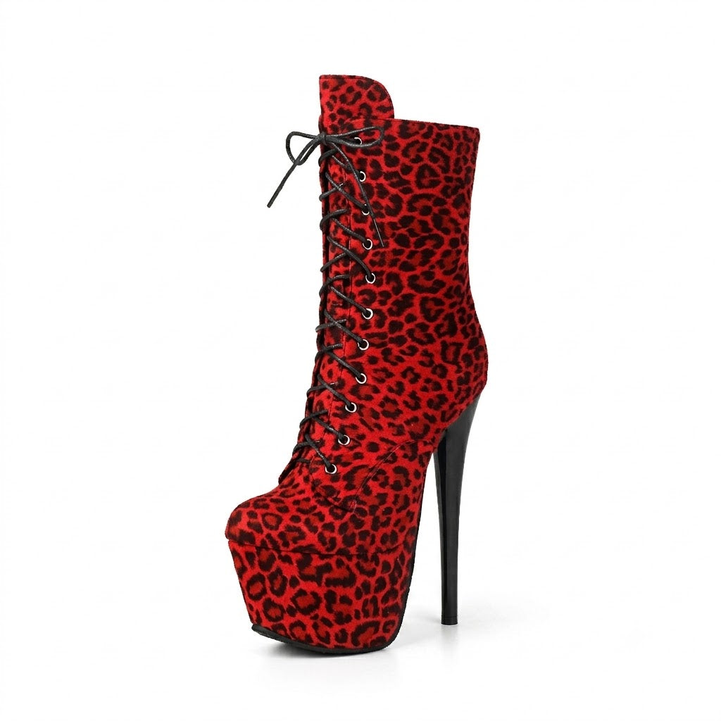 Leopard Platform Ankle Boots