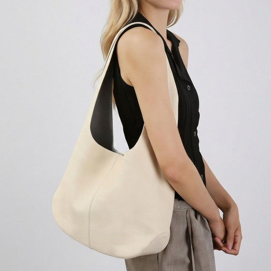 Slouchy Hobo Shoulder Bag – Genuine Cowhide Leather