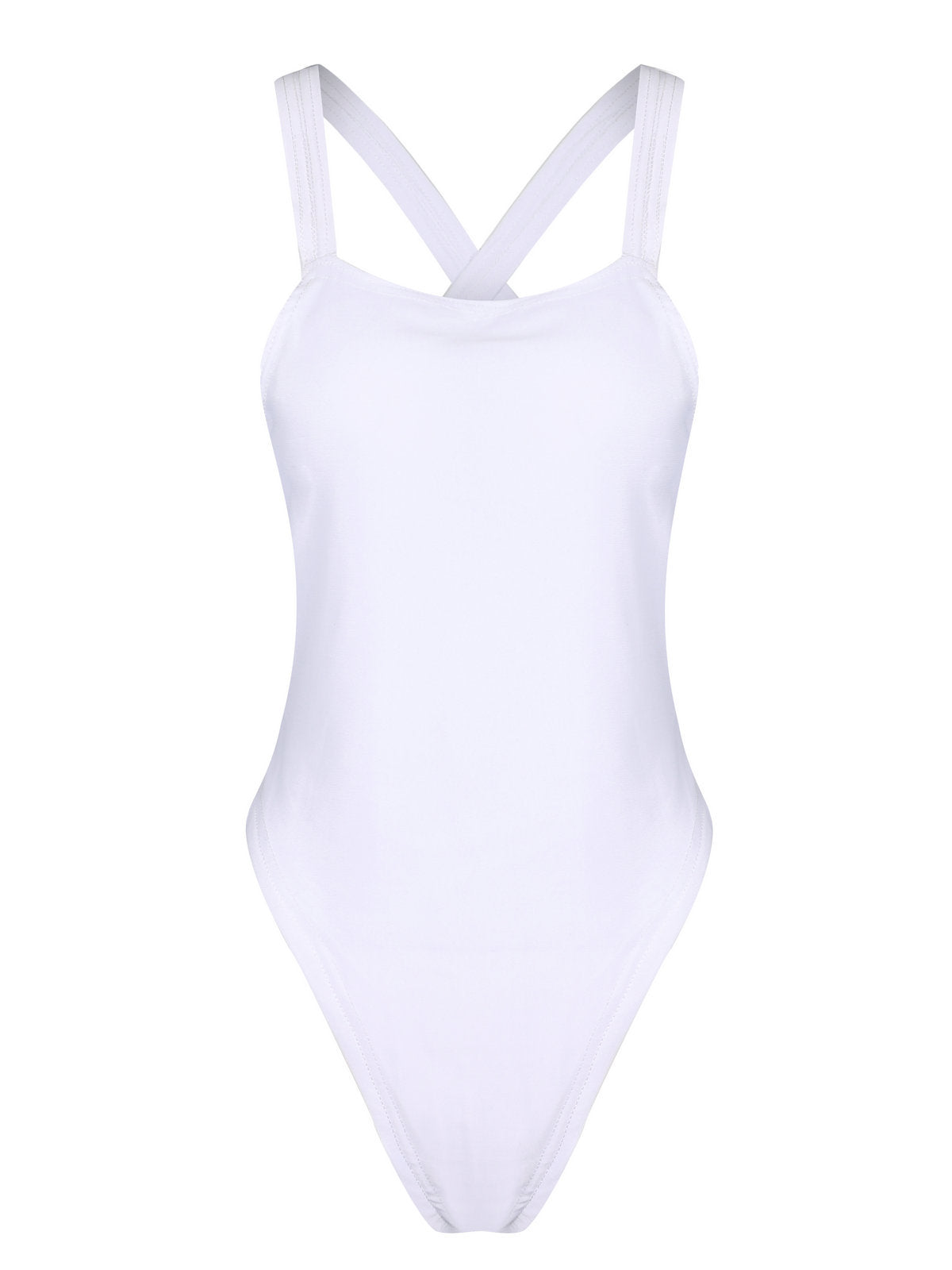 Backless One-Piece Swimsuit with Cross-Back Straps
