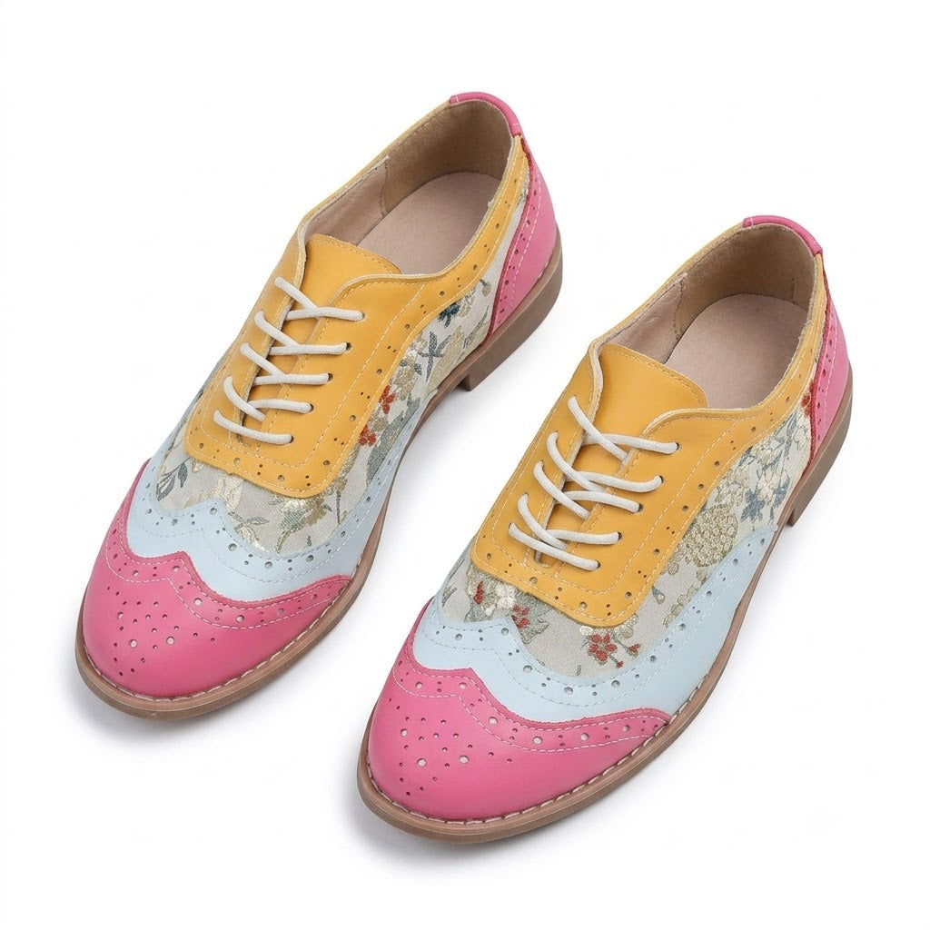 Women's Color-Block Brogue Oxfords