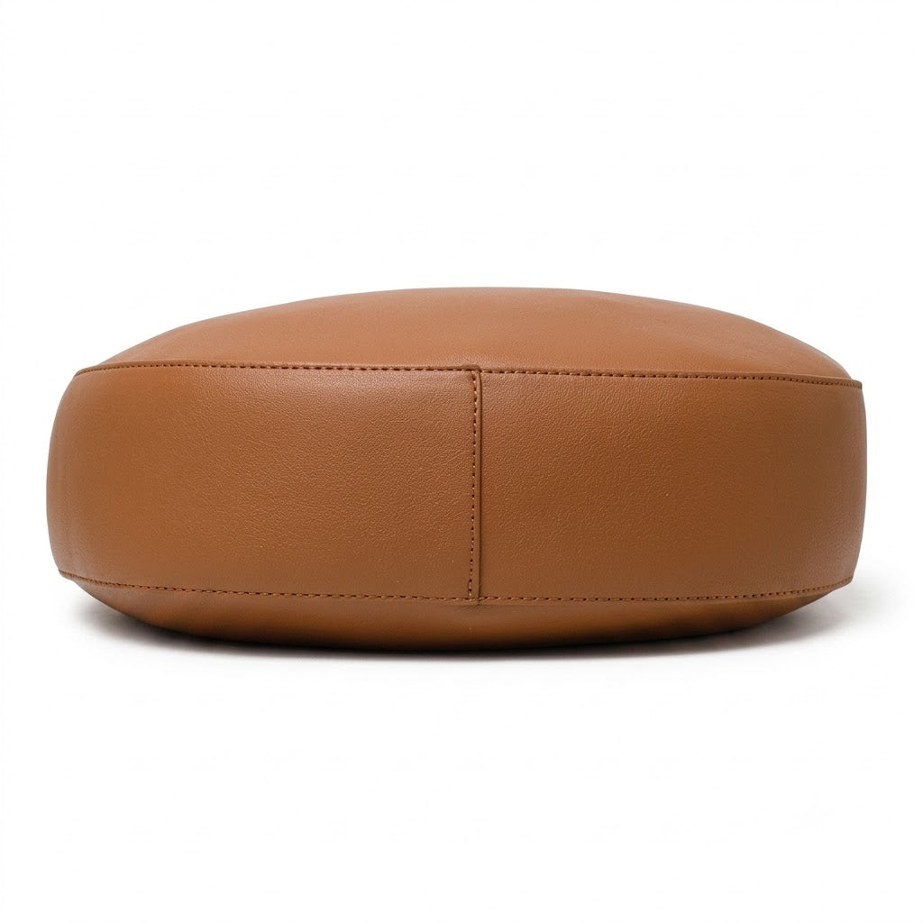 Half-Moon Hobo Shoulder Bag – Genuine Cowhide Leather