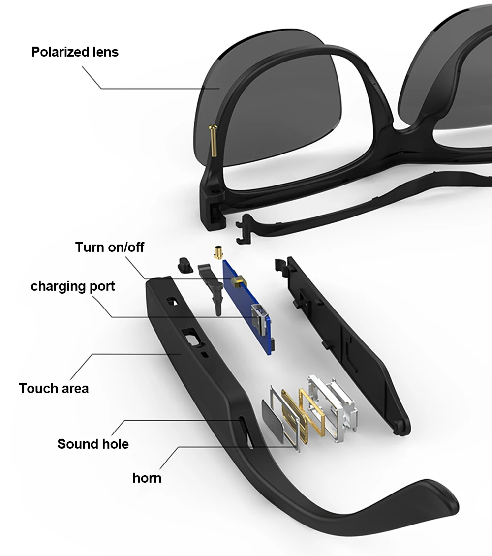 Polarized Smart Bluetooth Sunglasses with Audio