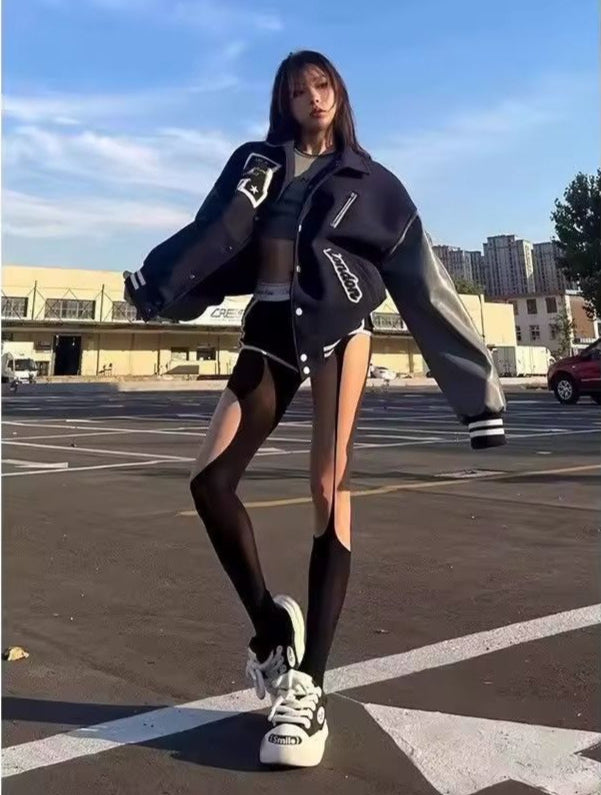 Vintage Oversized Embroidered Varsity Jacket