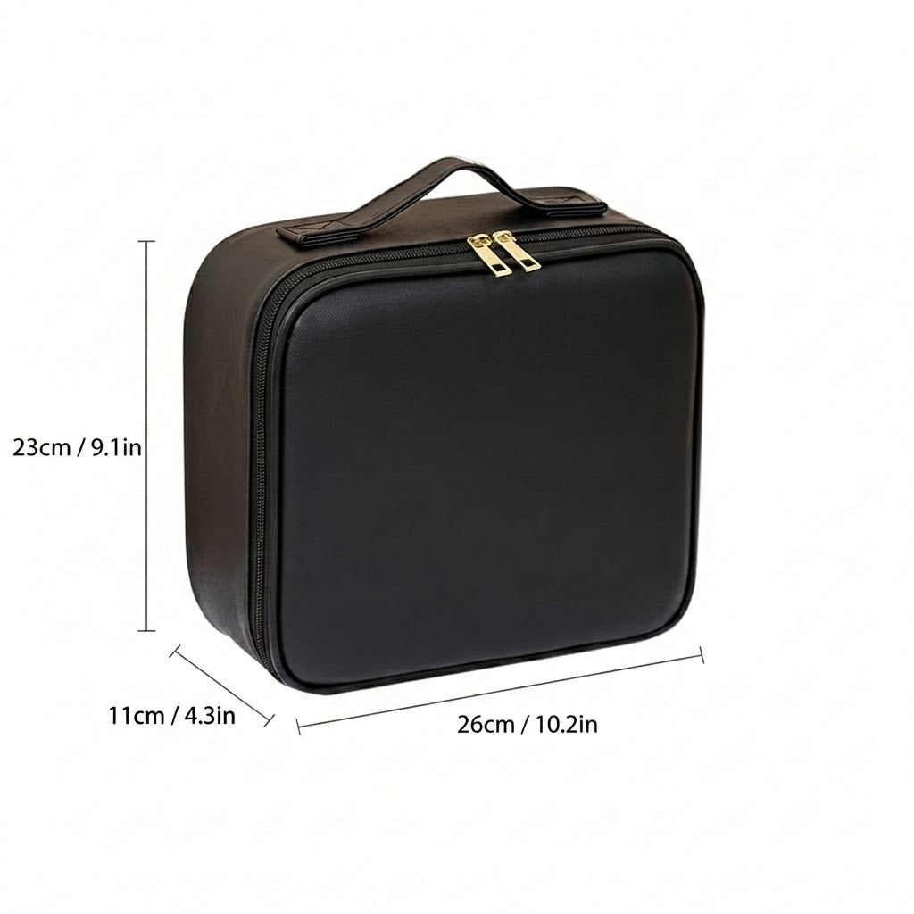 Portable Travel Makeup Case with Built-in LED Lighted Mirror