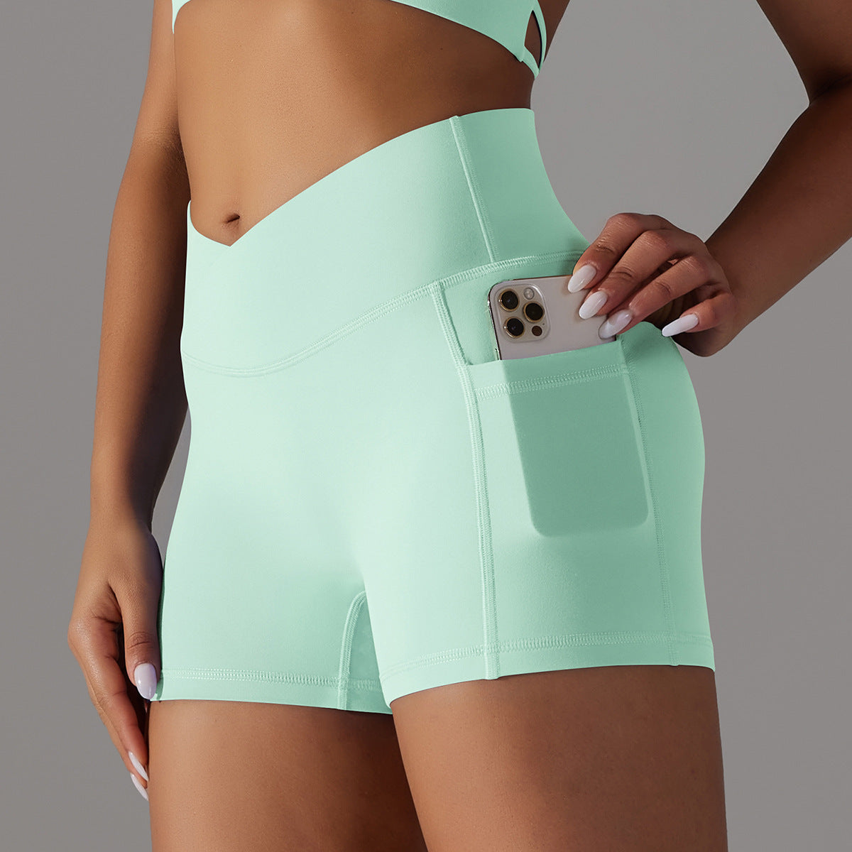 Women's Workout Shorts with Phone Pocket