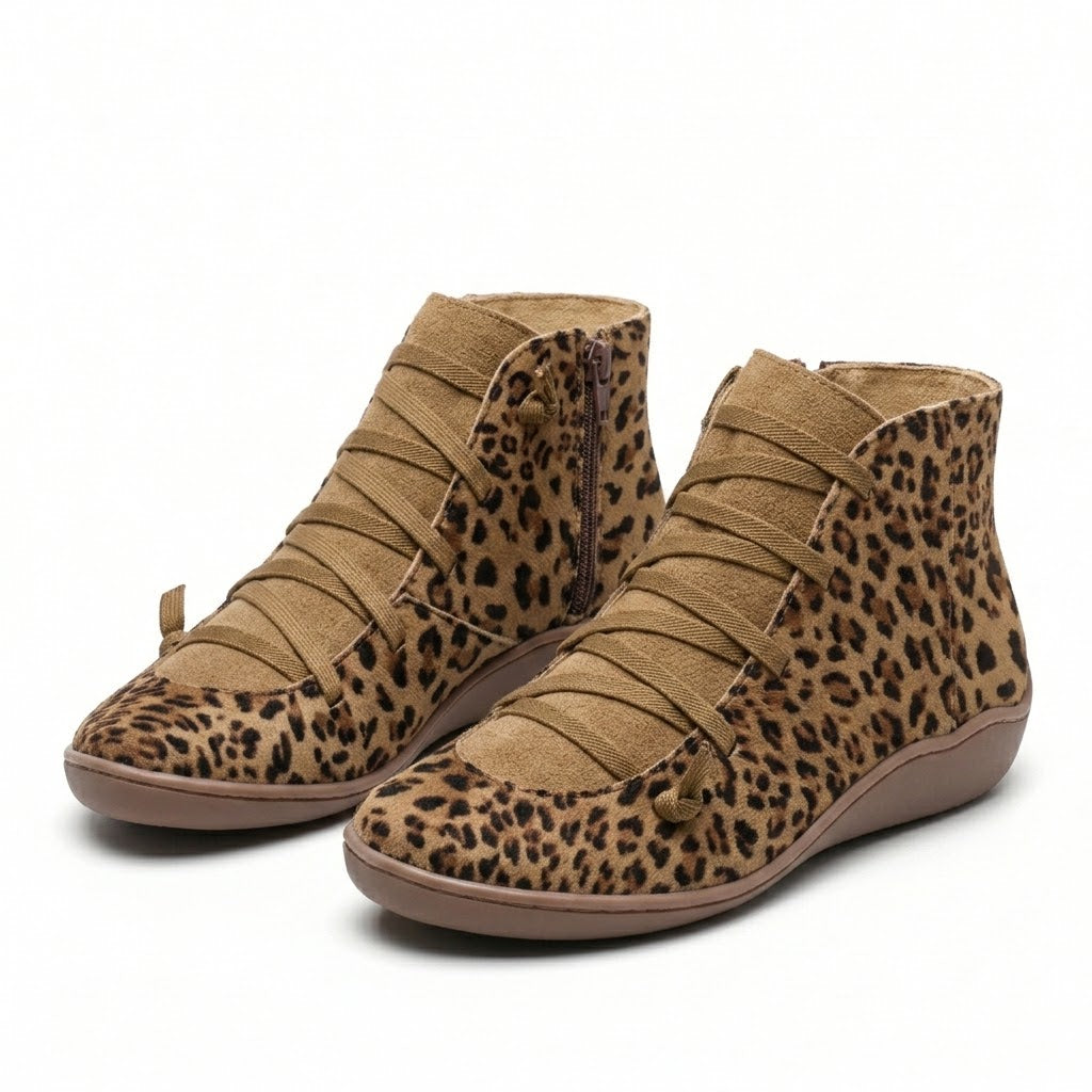 Women's Leopard Print Ankle Boots