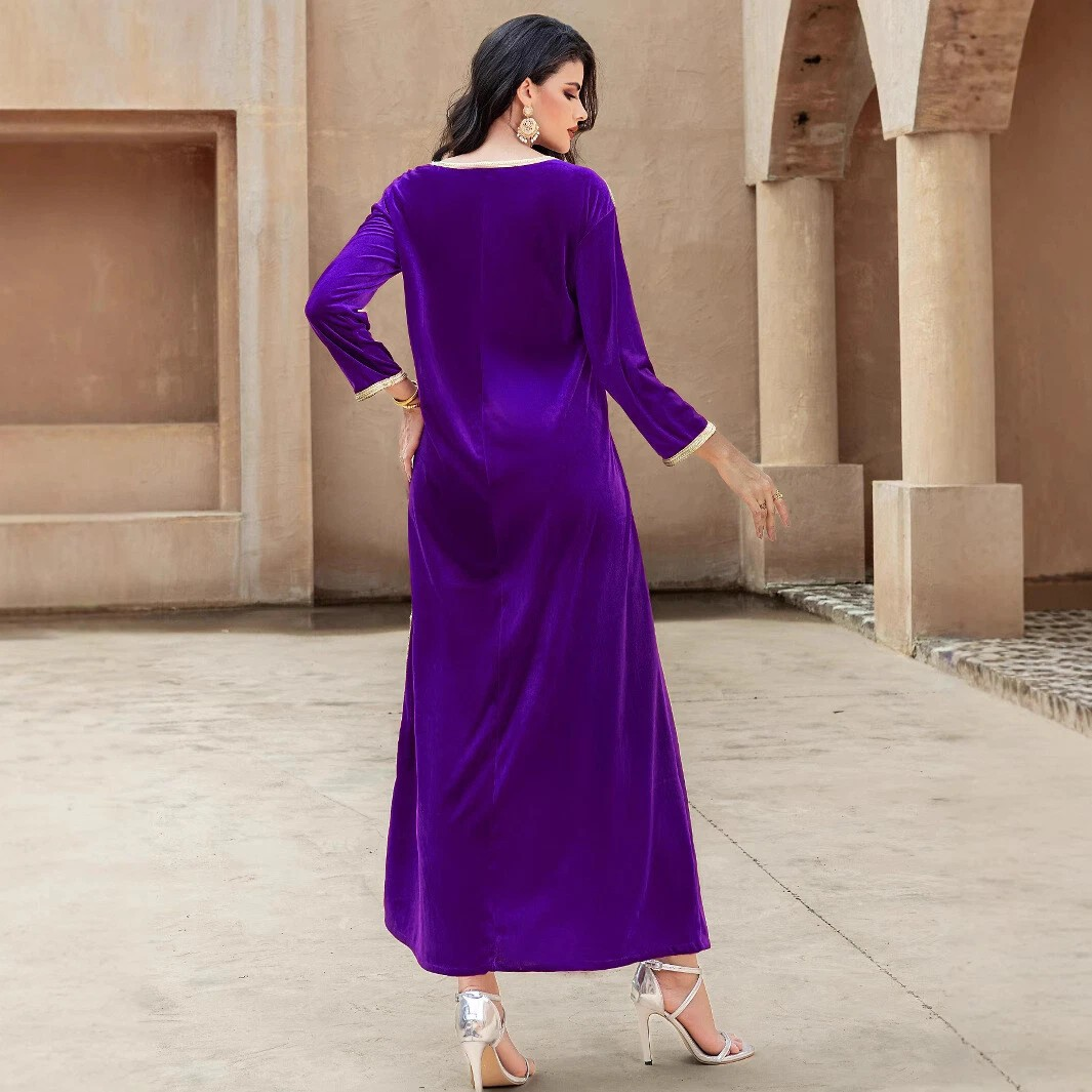 High Side-Slit Embroidered Abaya