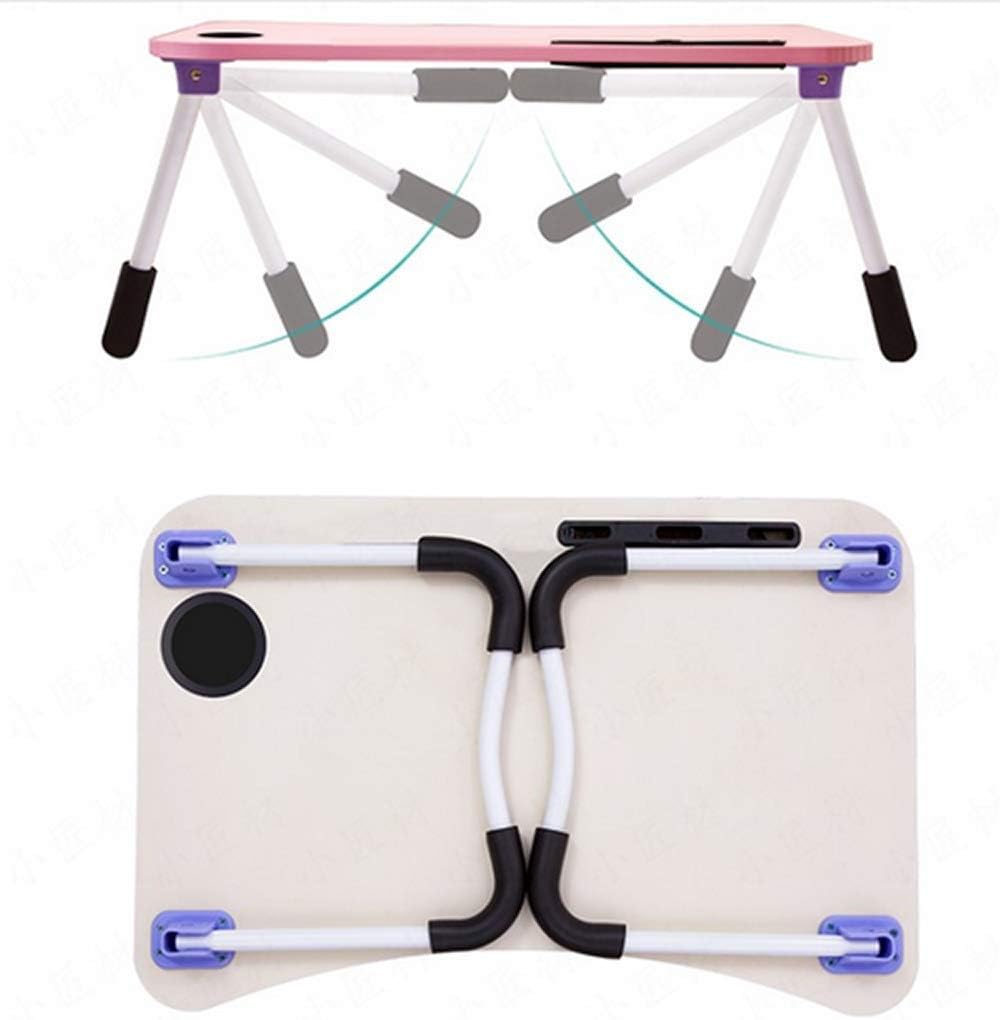 Portable Foldable Lap Desk, Bed Table with 4 USB Ports, Free Nightlight & Fan
