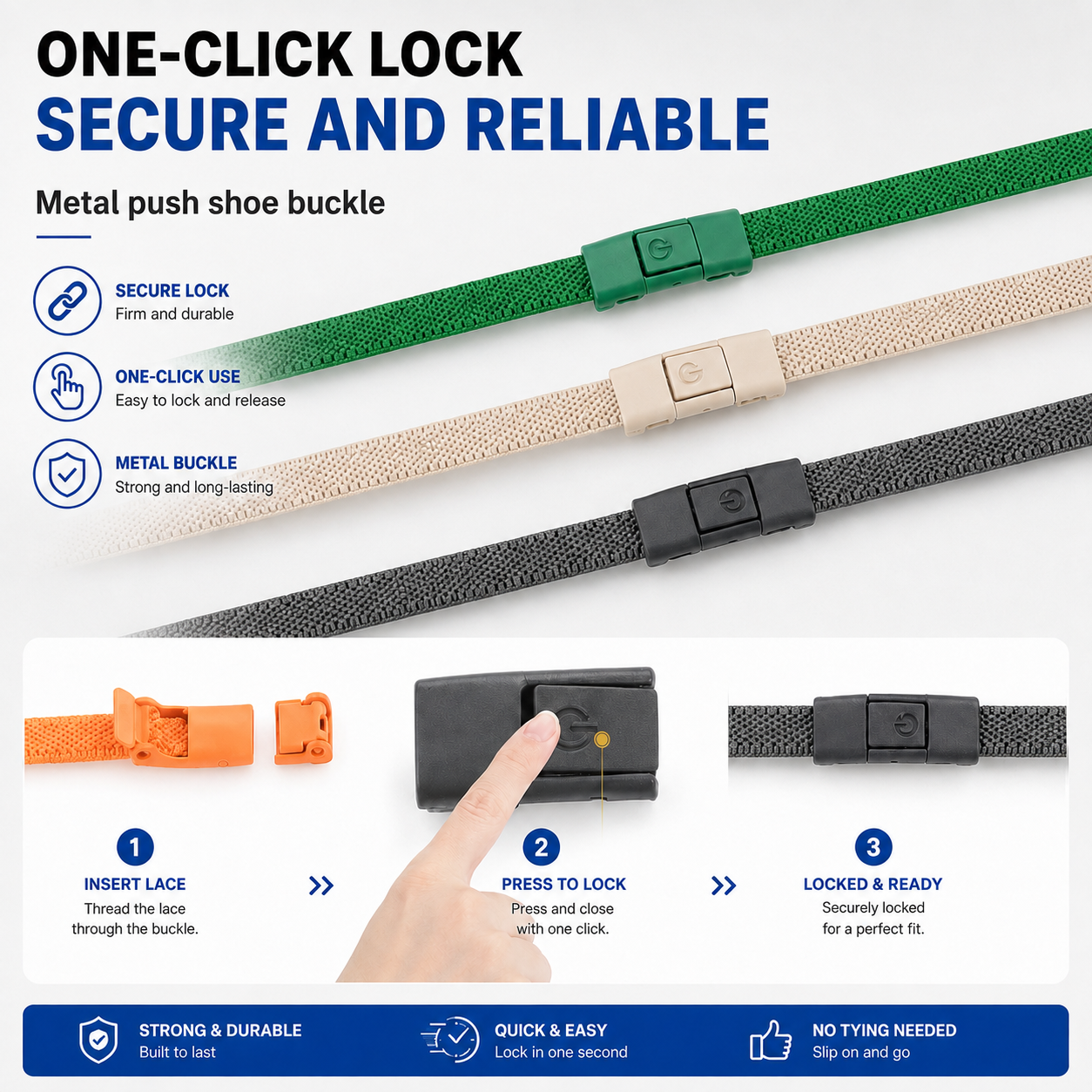 No-Tie Elastic Buckle Shoelaces