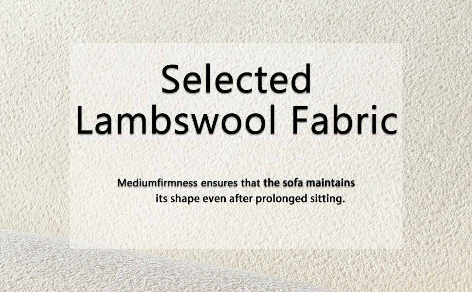 3 Seater Lambswool Fabric Sofa with High-Density Sponge Filling