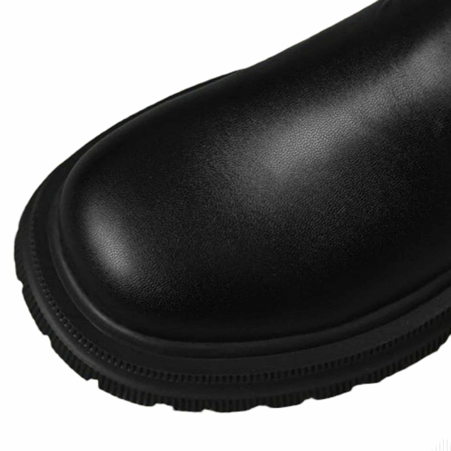 Chunky Over-The-Knee Leather Boots