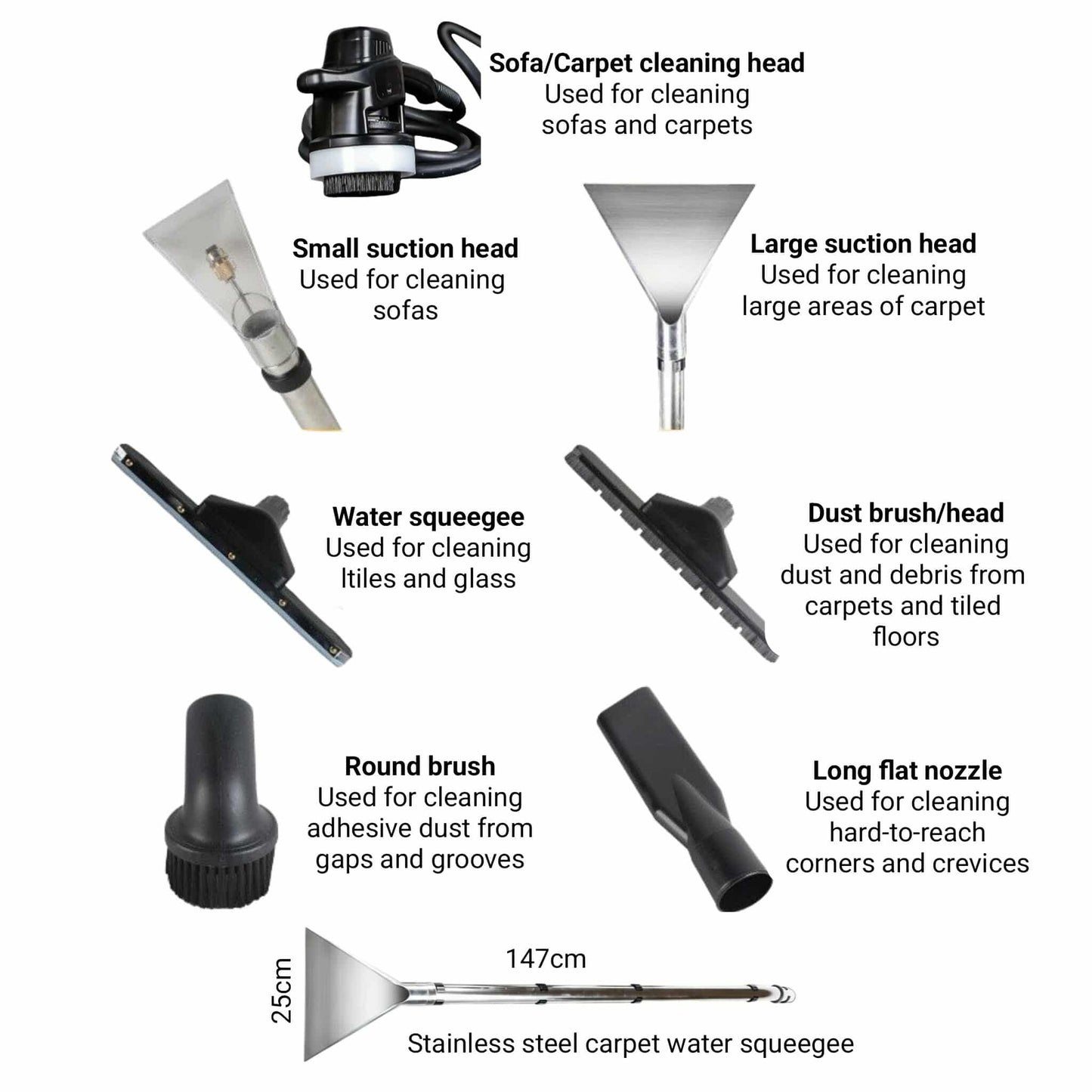 60L 3-in-1 Professional Spray, Wash & Dry Carpet Extractor, Wet and Dry Vacuum Cleaner