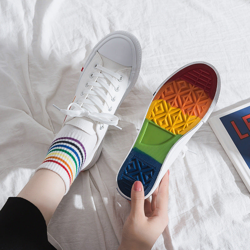 Women's Rainbow Canvas Sneakers