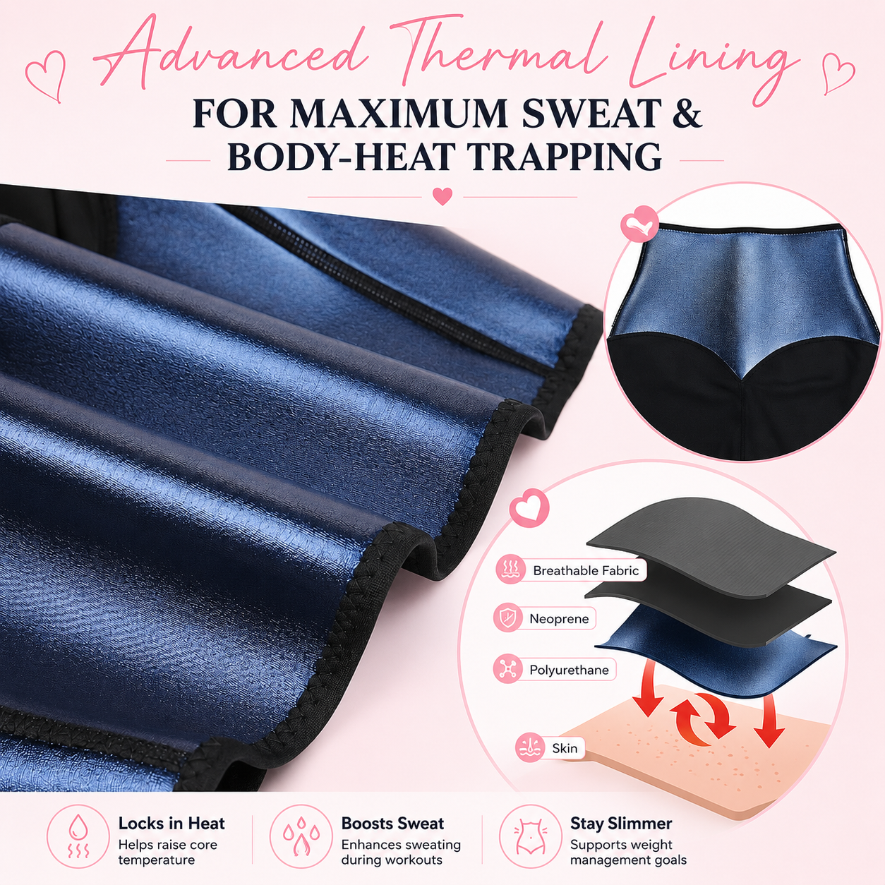 High-Waisted Sauna Sweat Shorts for Fitness, Yoga, Running, Casual Wear