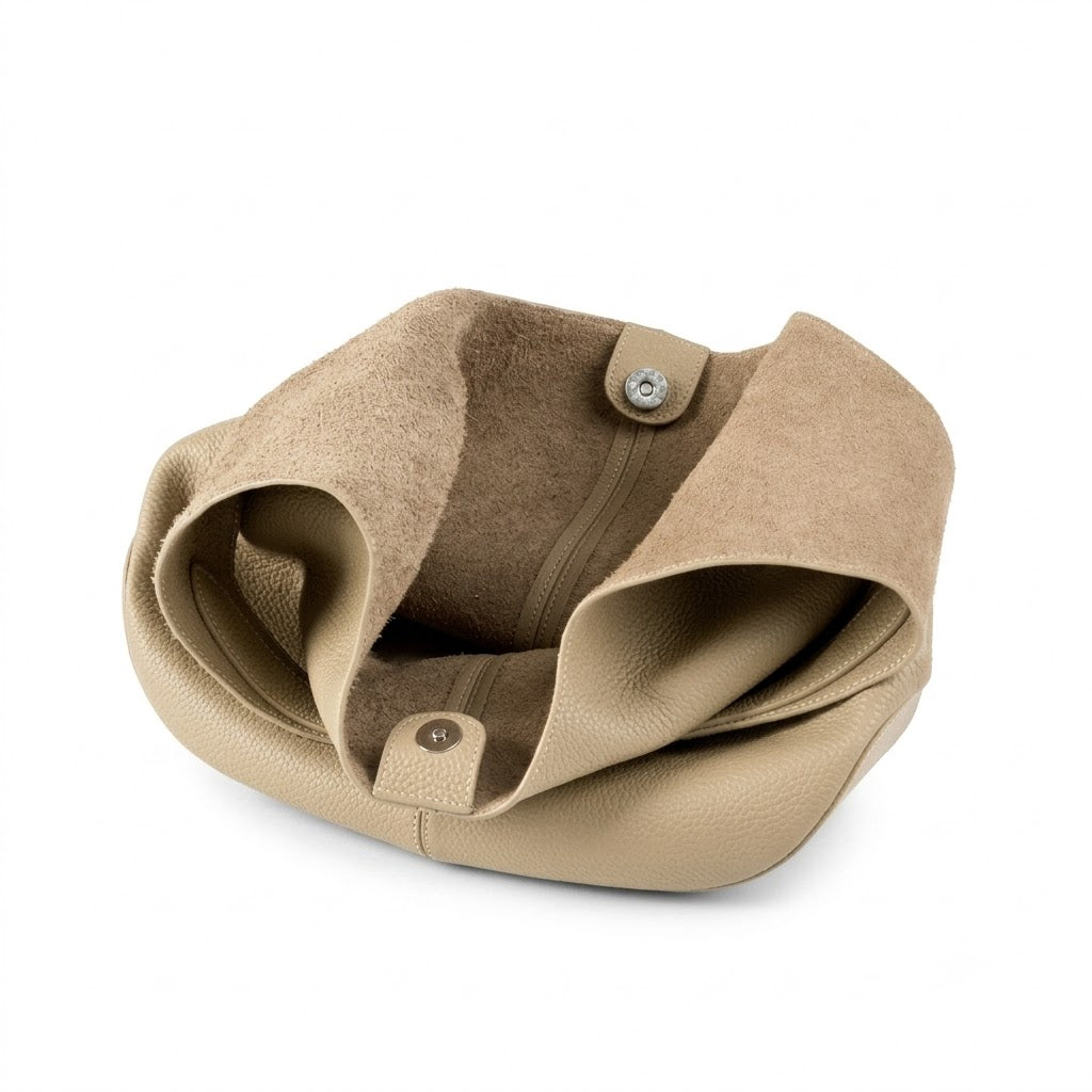 Slouchy Hobo Shoulder Bag – Genuine Cowhide Leather