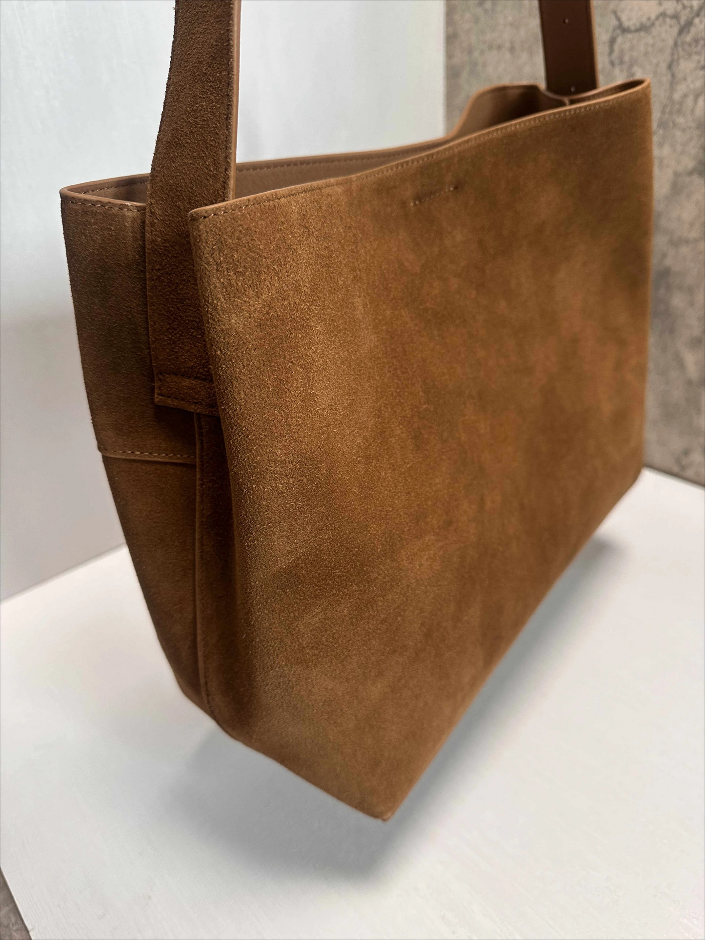 Retro Suede Slouchy Tote Bag