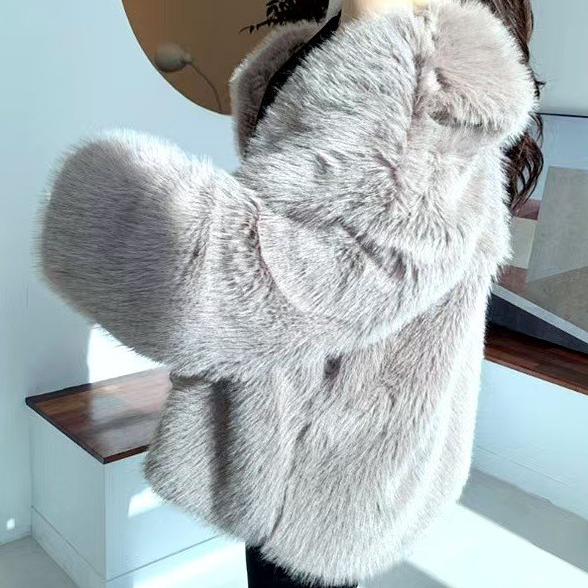 Faux Fur Mid-Length Coat