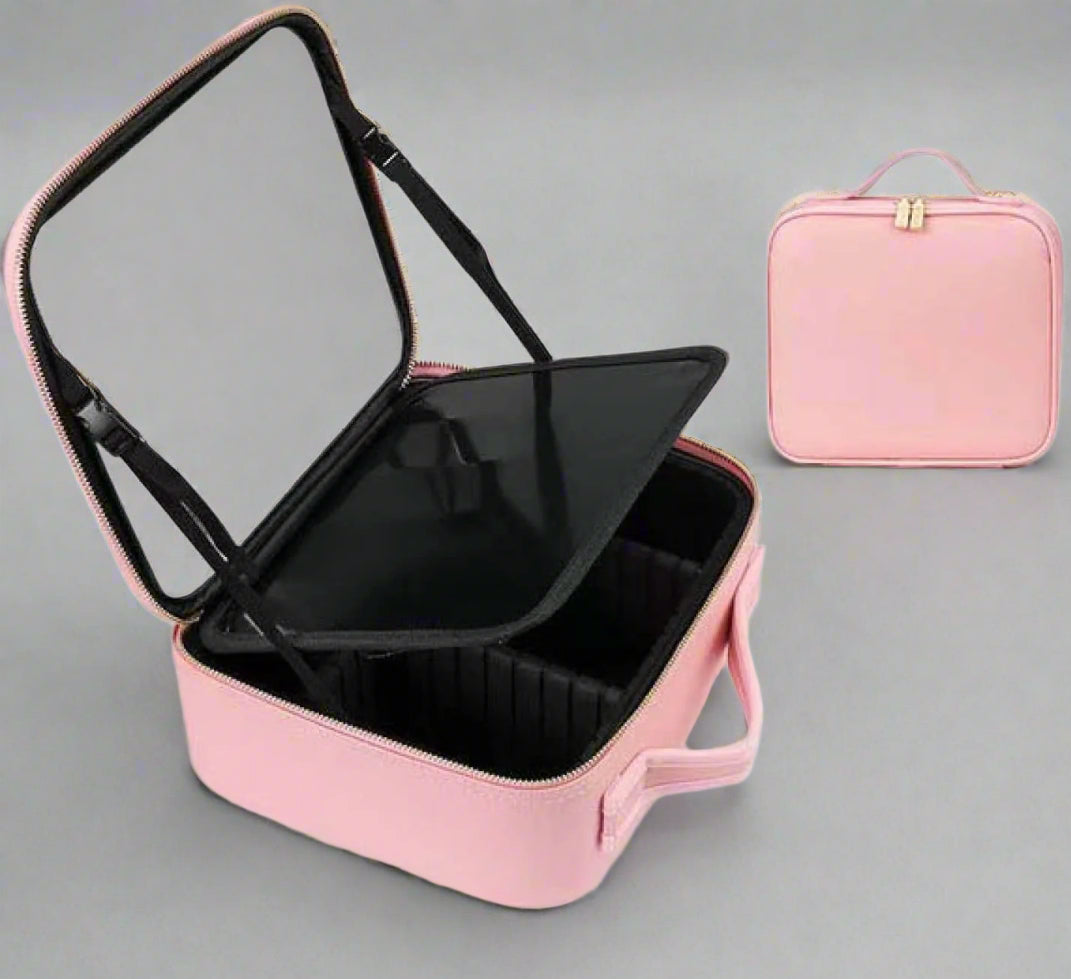 Waterproof Makeup Case with Detachable LED Mirror
