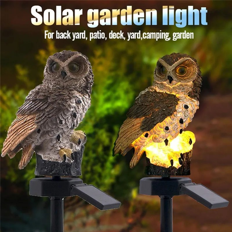 Solar-Powered Waterproof Owl Garden Lights