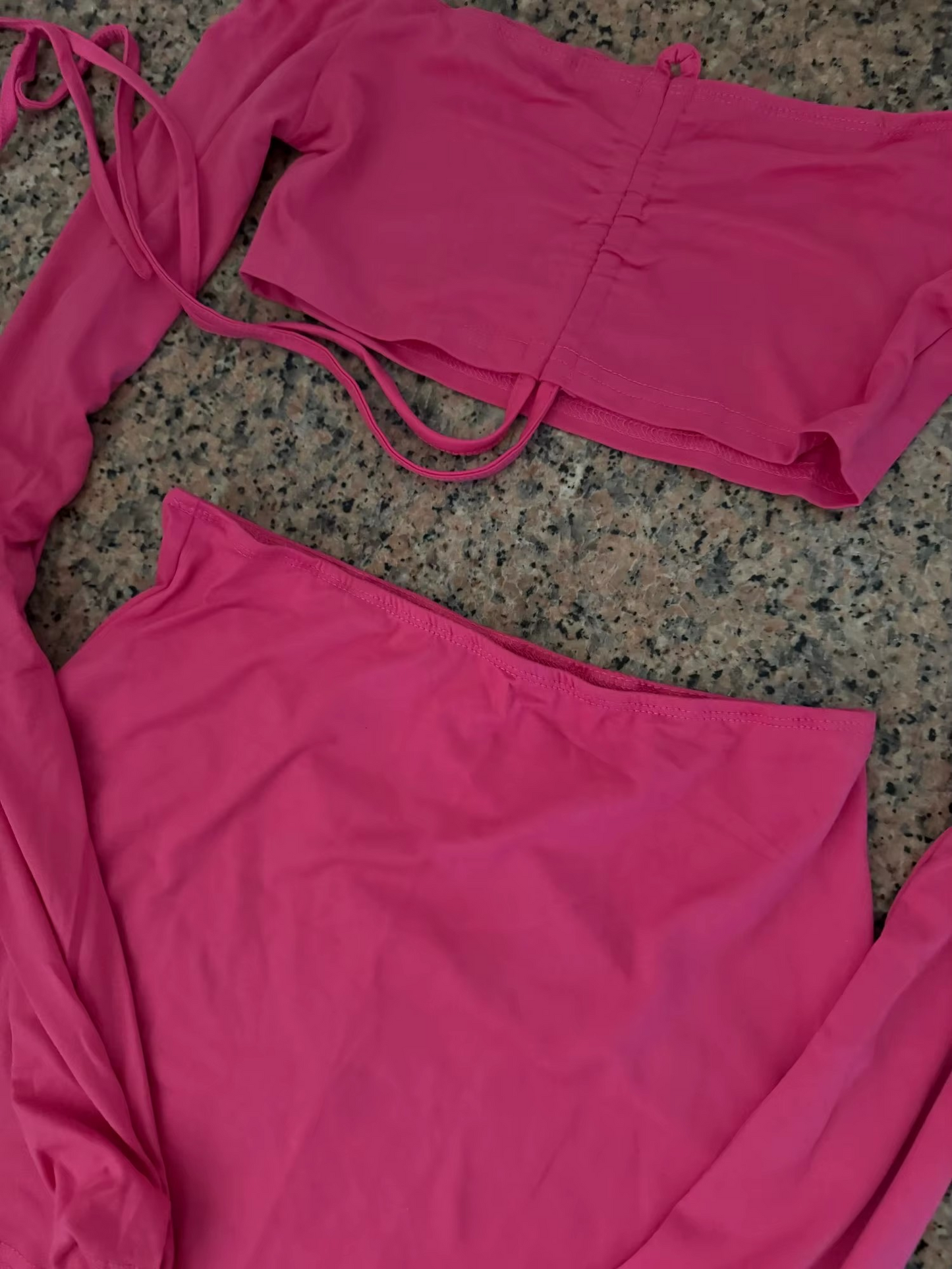 2-Piece Lace Crop Top with Mini Skirt