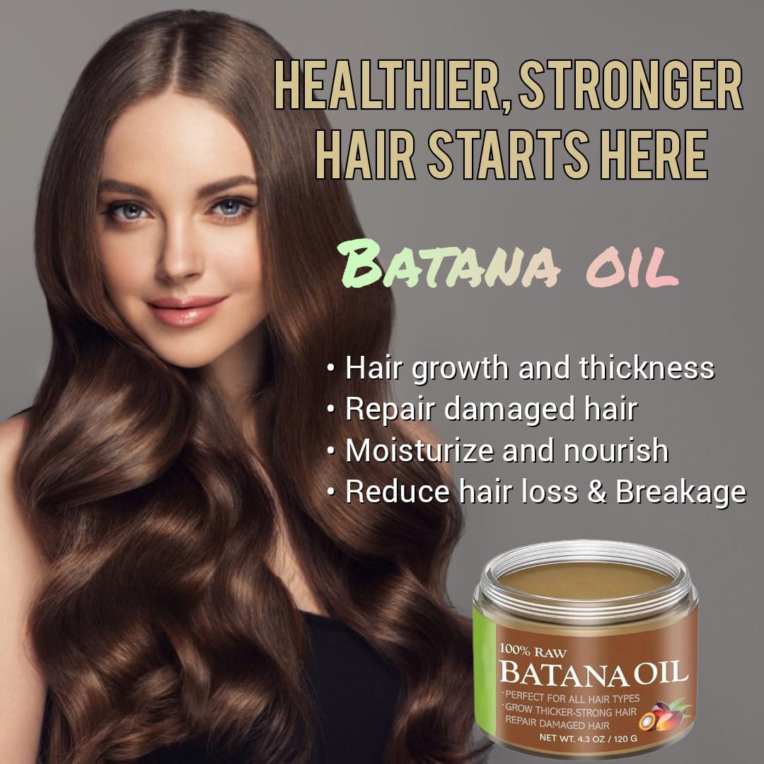 100% Raw and Pure Natural Batana Oil, For All Hair Types, Grow Thicker-Stronger Hair, Repair Damaged Hair