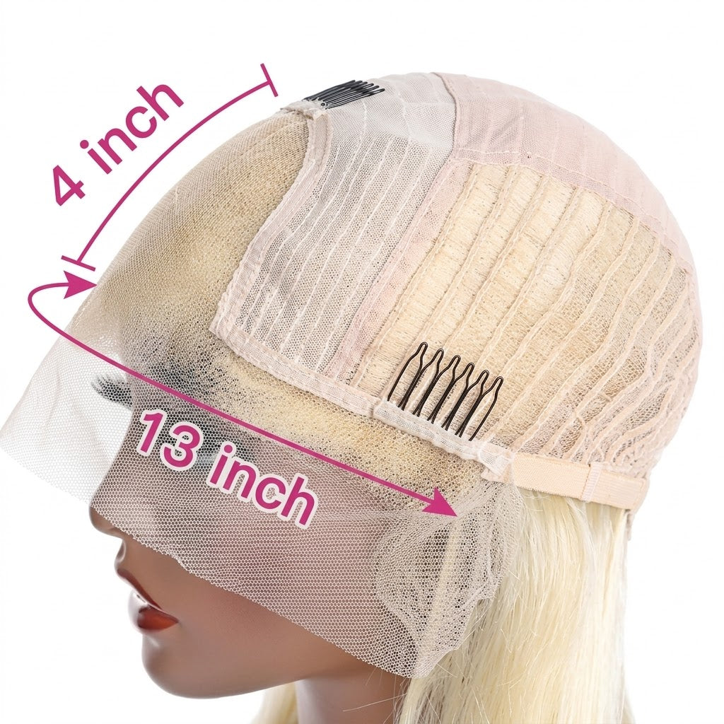 13x4 Lace Front Real Human Hair Body Wave Wig – 14-inch/35.5cm