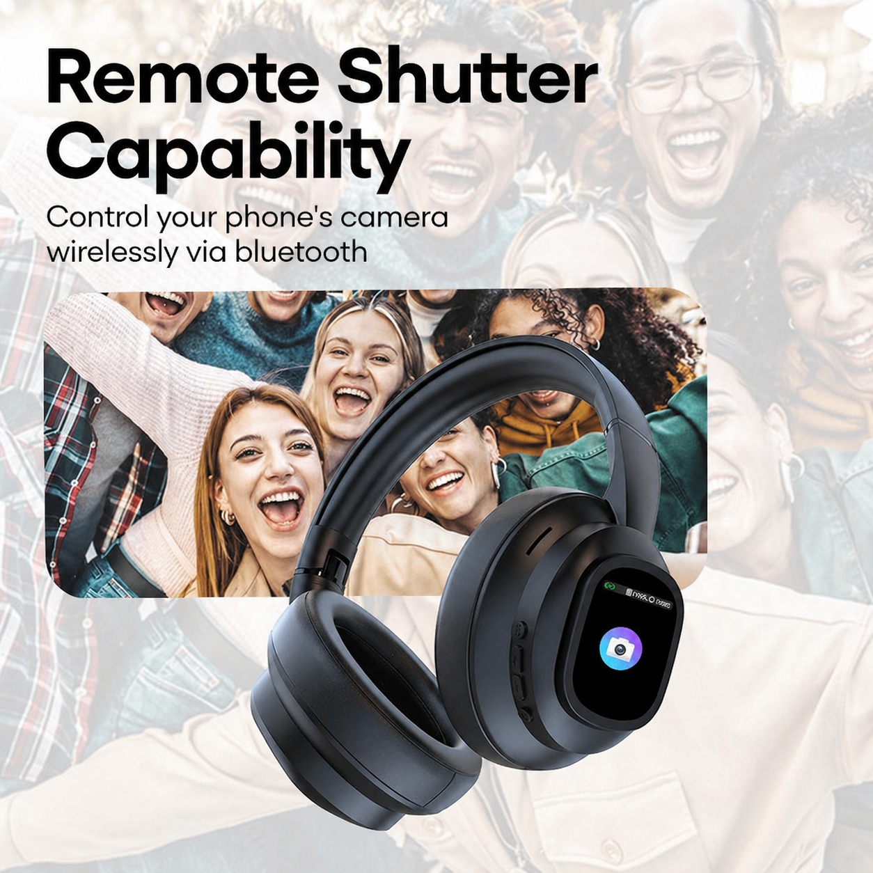 HY-X1 Pro AI Smart Wireless Headphones with Detachable LCD Touch Screen, AI Translation, Smart Tools, 46H Playtime